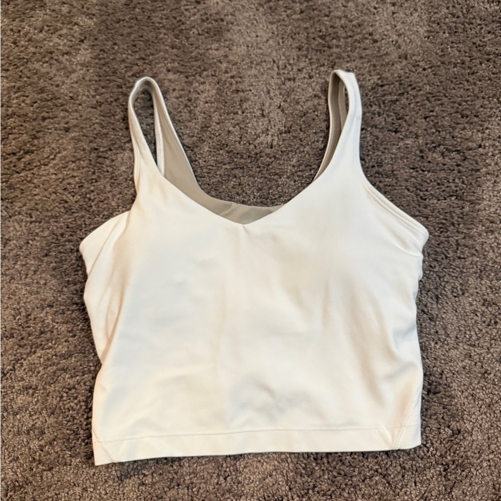 lululemon athletica Cream V-Neck Crop Tank Top